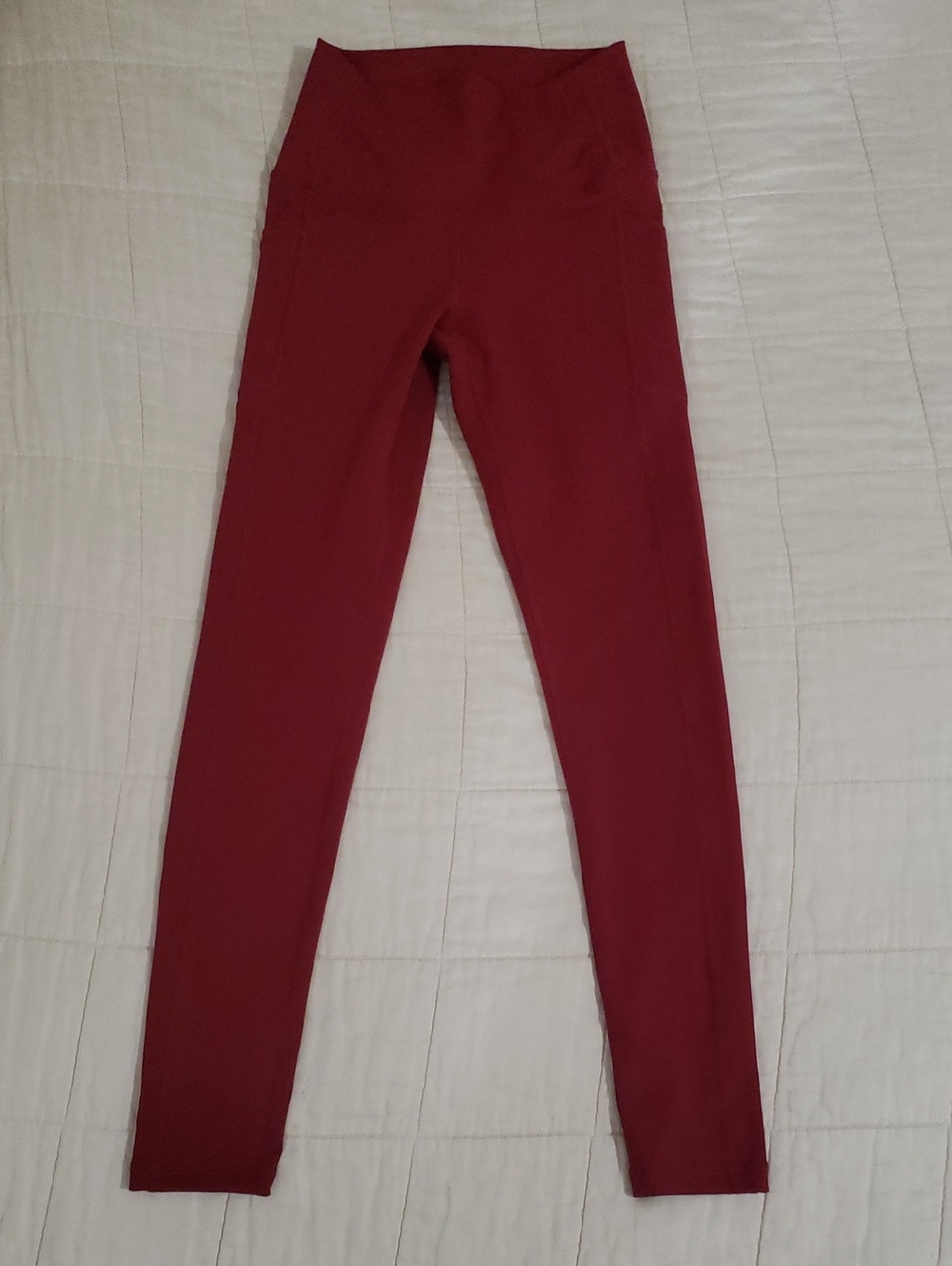 Buffbunny Deep Red Leggings Pockets Rear Contour Extra Small XS Nylon
